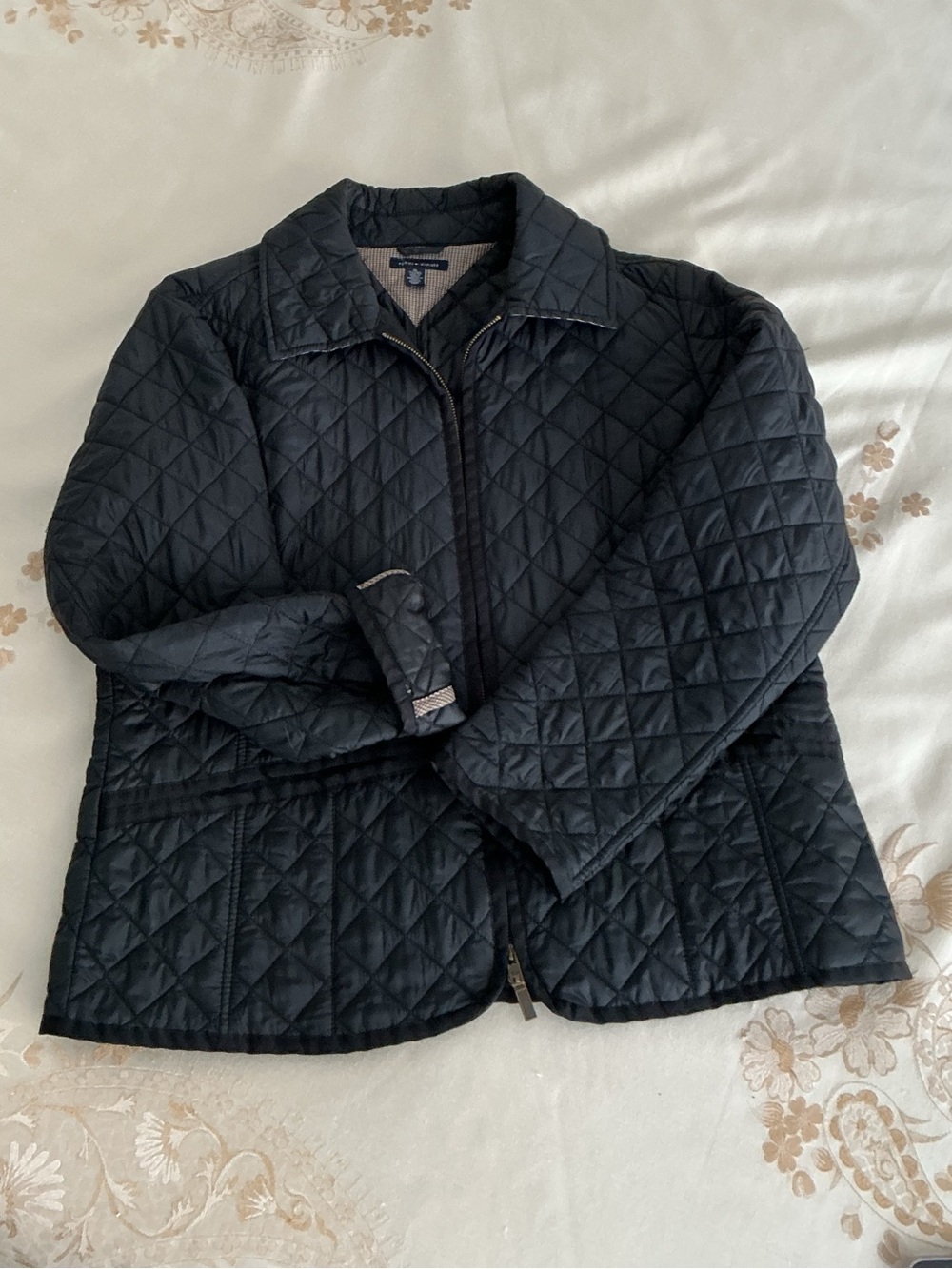 Tommy Hilfiger Quilted Black Zip-Front Jacket